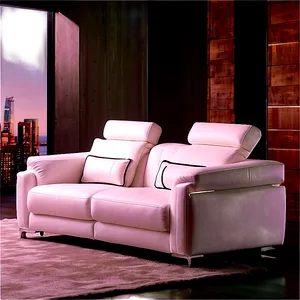 White Couch With Adjustable Headrest PNG Kxu PNG
