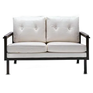 White Couch With Metal Frame PNG 06212024
