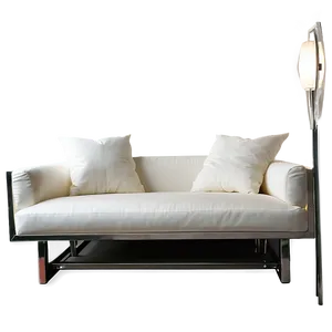 White Couch With Metal Frame PNG 06212024 PNG
