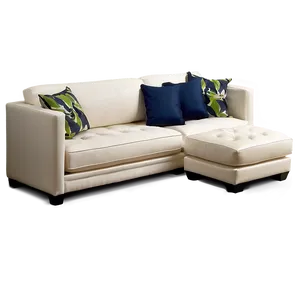 White Couch With Ottoman PNG Rqr