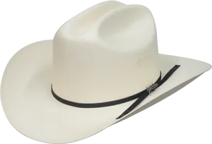 White Cowboy Hat Black Band PNG image