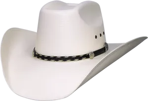 White Cowboy Hat Isolatedon Black Background PNG image