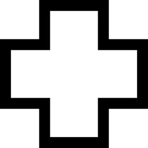 White Crosson Black Background PNG image