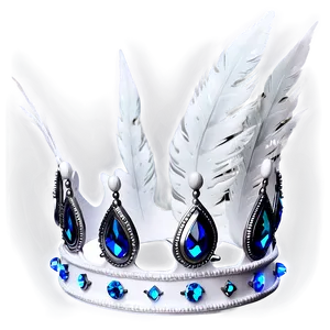 White Crown With Feathers PNG Jgm
