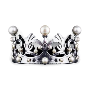 White Crown With Pearls Png Kos19 PNG image