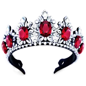 White Crown With Rubies PNG 06252024