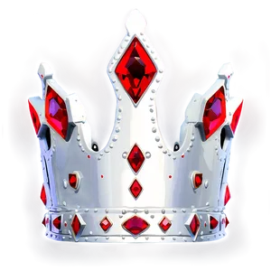 White Crown With Rubies PNG Qad