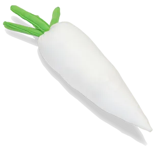 White Daikon Radishon Green Background PNG