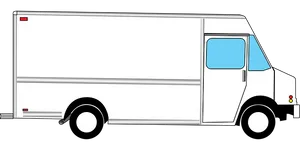 White Delivery Truck Vector Illustration