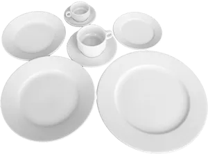 White Dinnerware Set PNG image