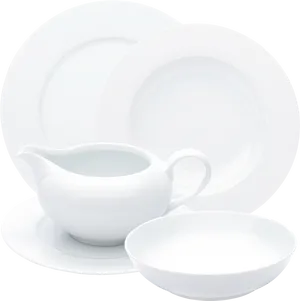 White Dinnerware Set PNG image