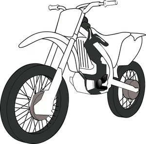 White Dirt Bike Illustration PNG image