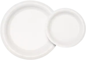 White Disposable Paper Plates PNG image