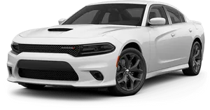 White Dodge Charger Modern Muscle Car PNG image