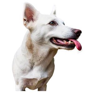 White Dog Licking Png 06262024 PNG image