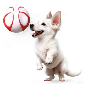 White Dog With Ball Png Eef70 PNG image