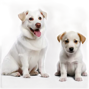 White Dog With Puppies PNG Bbl
