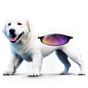 White Dog With Sunglasses Png Awm PNG image