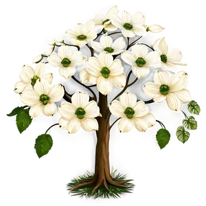 White Dogwood Tree Png Gkj58 PNG image