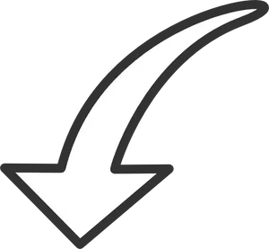White Downward Arrow Graphic PNG image