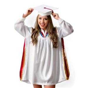 White Dress For Graduation PNG Cxn