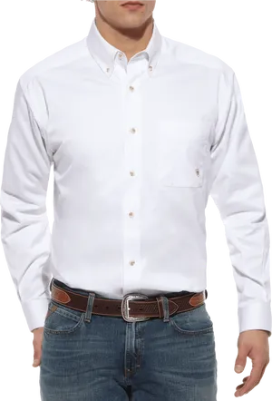 White Dress Shirt Model PNG