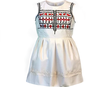White Dress With Embroidery PNG Maf