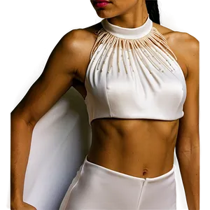 White Dress With Pearl Accents PNG Kgh