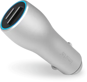 White Dual U S B Car Charger PNG image