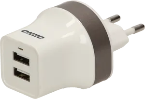 White Dual U S B Wall Charger PNG image