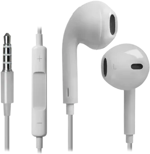 White Earphones Isolated Background PNG image