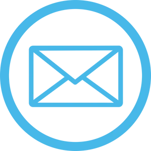 White Email Icon Circle Background