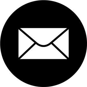 White Email Icon Dark Background PNG