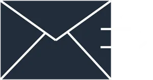 White Email Icon Dark Background PNG