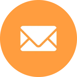 White Email Icon Orange Background PNG image