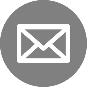 White Email Iconon Grey Background PNG image