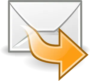 White Email Iconwith Arrow PNG image