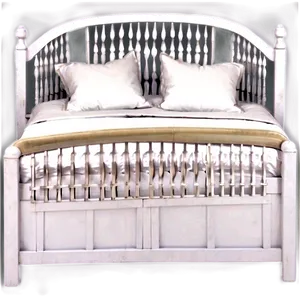 White Farmhouse Bed PNG 70