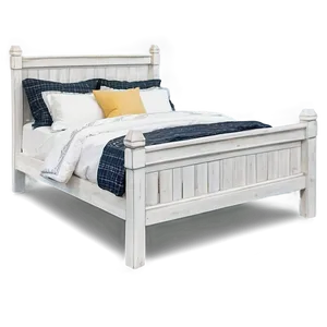 White Farmhouse Bed PNG Ykg84