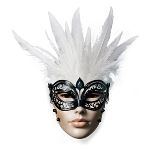 White Feather Mask Png 06272024 PNG image