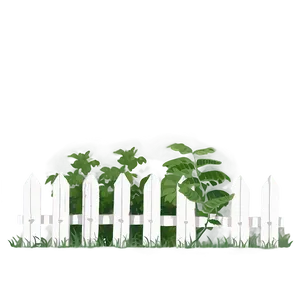 White Fence And Greenery PNG 43