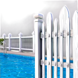 White Fence Around Pool Area PNG Khx80 PNG
