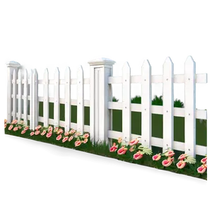 White Fence For Cottage Garden PNG 82