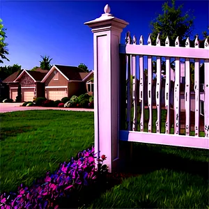 White Fence For Front Yard PNG 06272024