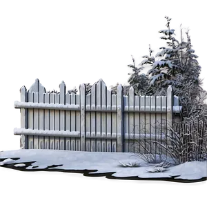 White Fence In Snowy Landscape PNG Kqq62 PNG