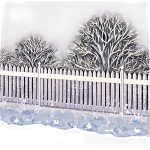 White Fence In Winter Scene PNG 06272024