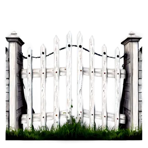 White Fence With Gate Open PNG Vbp PNG