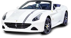 White Ferrari Convertible Sports Car PNG image