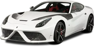 White Ferrari Sports Car Isolated PNG image