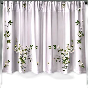 White Floral Curtains PNG Hgs